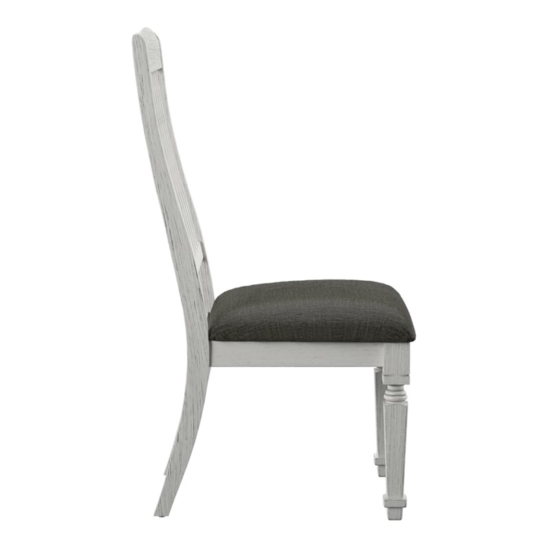 Furniture of America Cassie Wood Padded Dining Chair in Antique White (Set of 2)