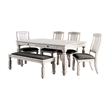 Furniture of America Cassie 6-Piece Wood Dining Set in Antique White