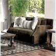 Furniture of America Velma Contemporary Chenille Nailhead Loveseat in Dark Brown