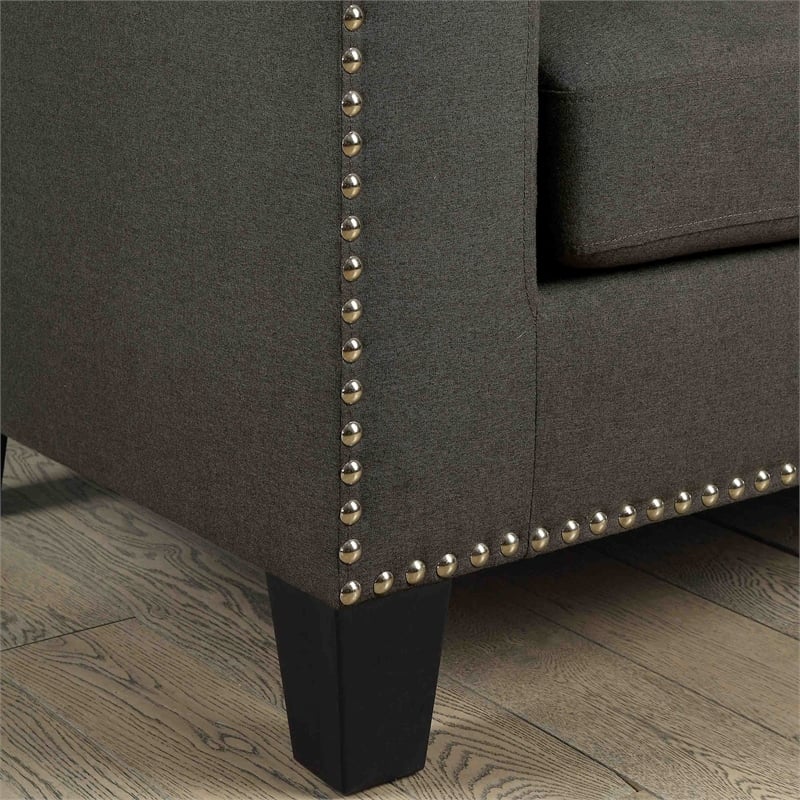 Furniture of America Zilly Modern Victorian Fabric Tufted Sofa in Gray