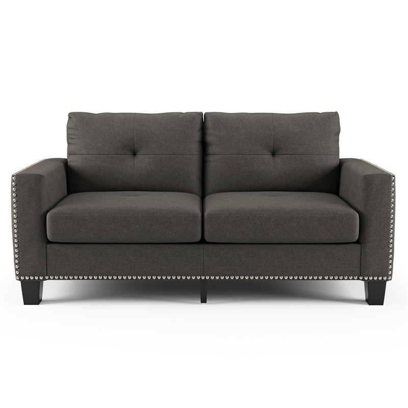 Furniture of America Zilly Modern Victorian Fabric Tufted Sofa in Gray