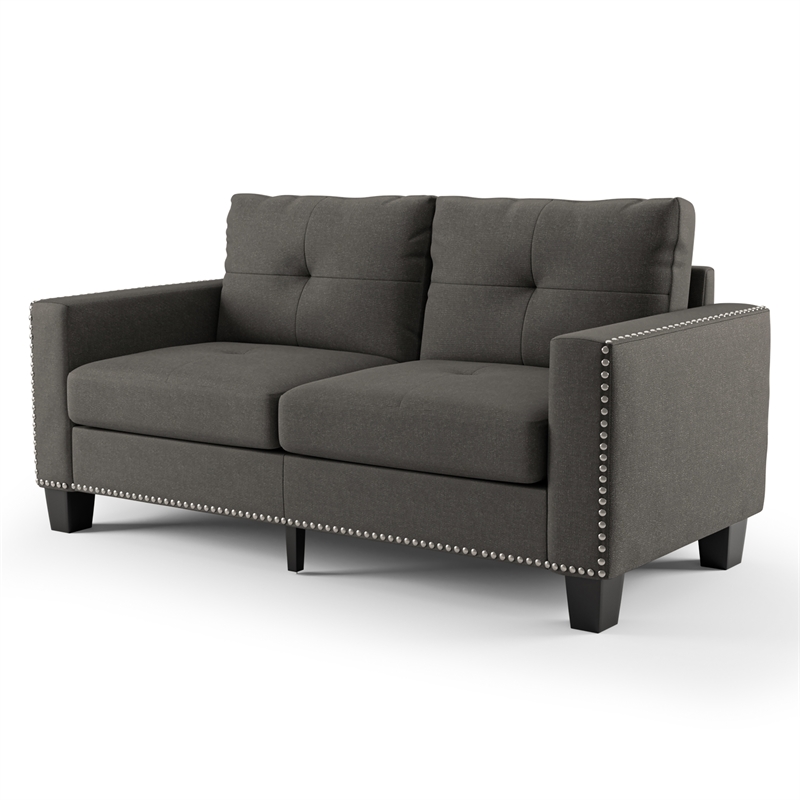 Furniture of America Zilly Modern Victorian Fabric Tufted Sofa in Gray