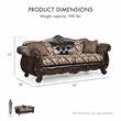 Furniture of America Eli Faux Leather Tufted Sofa in Dark Brown and Brown