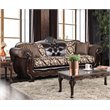 Furniture of America Eli Faux Leather Tufted Sofa in Dark Brown and Brown