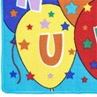 Furniture of America Baffy Fabric Alphabet Balloon 5'x7' Area Rug in Multi-Color