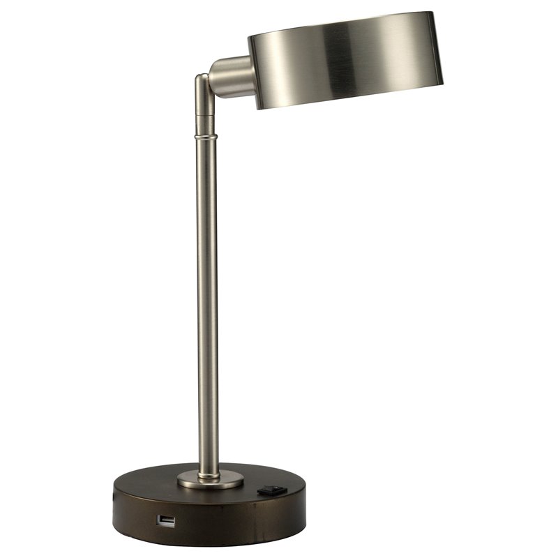 Furniture of America Talia Modern Metal Table Lamp in Silver