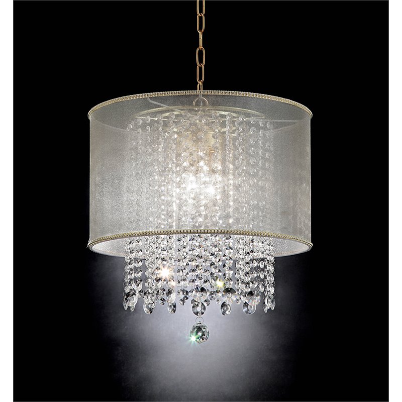 Furniture of America Beacon Glam Glass Sparkling Chandelier in Gold
