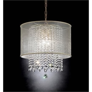 Furniture of America Beacon Glam Glass Sparkling Chandelier in Gold