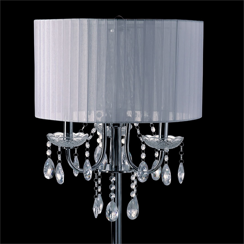 Furniture of America Tessa Glam Metal Sparkling Table Lamp in White