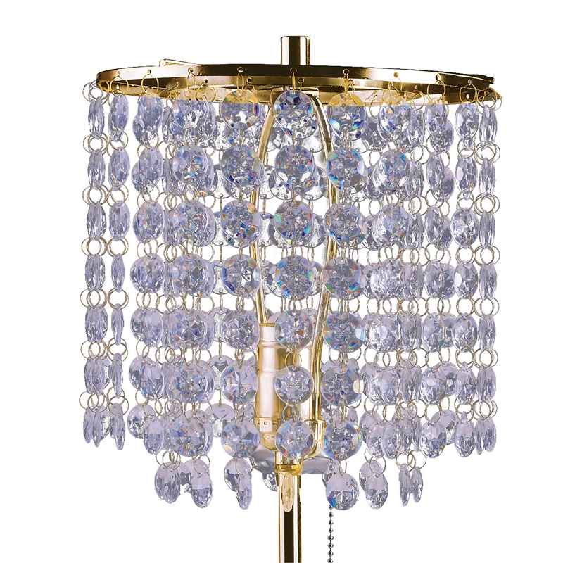 Furniture of America Gemma Glam Glass and Metal Table Lamp in Gold