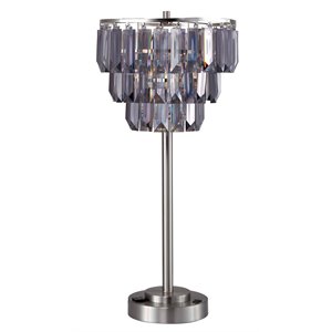 Furniture of America Belle Contemporary Metal Table Lamp in Dark Silver