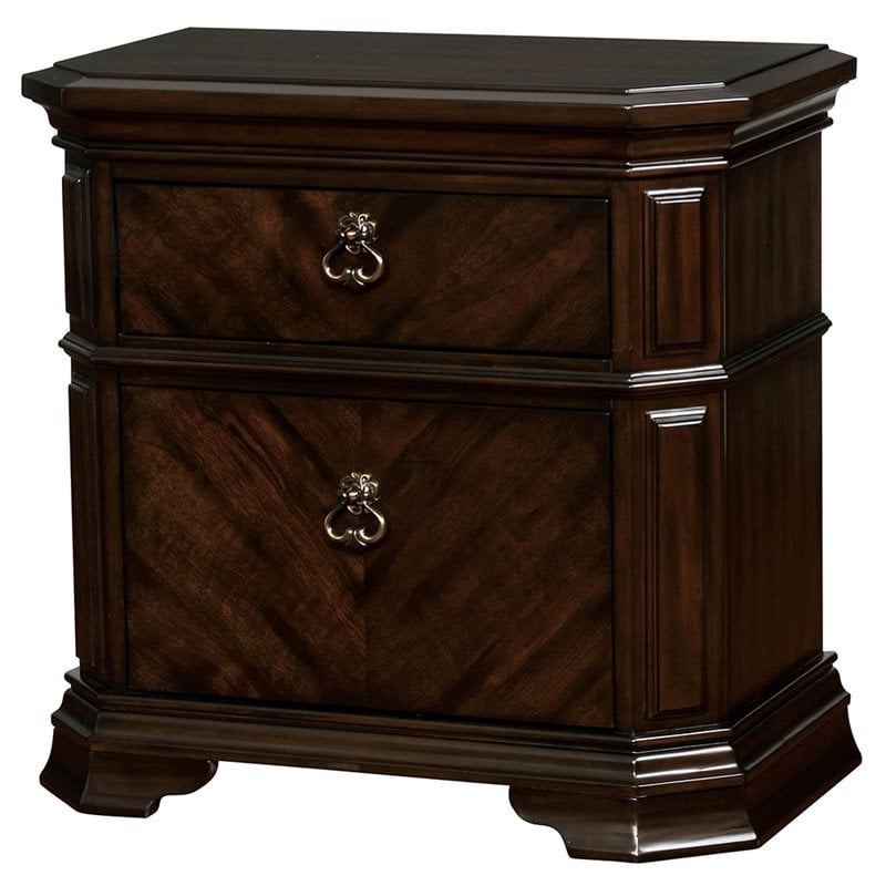 Furniture of America Kaylani Traditional Wood 2-Drawer Nightstand in Espresso