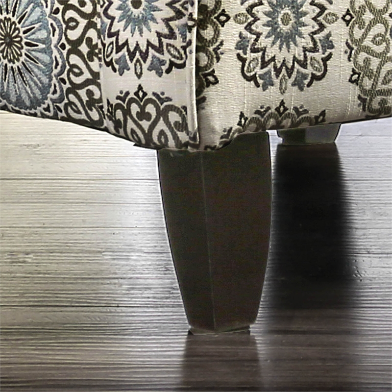 Furniture of America Joyce Transitional Fabric Floral Accent Chair in Blue Gray