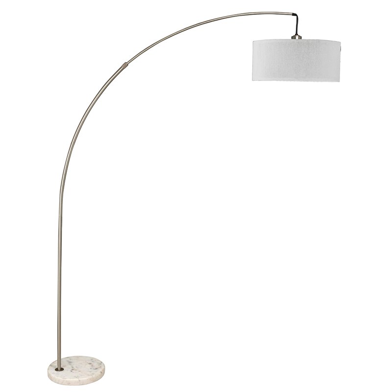 Furniture of America Boa Modern Metal Extendable Arch Floor Lamp in Silver