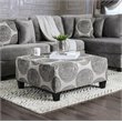 Furniture of America Sheryl Microfiber Upholstered Ottoman in Gray