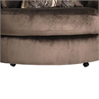 Furniture of America Sheryl Transitional Microfiber Swivel Chair in Brown