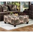 Furniture of America Sheryl Microfiber Upholstered Ottoman in Brown