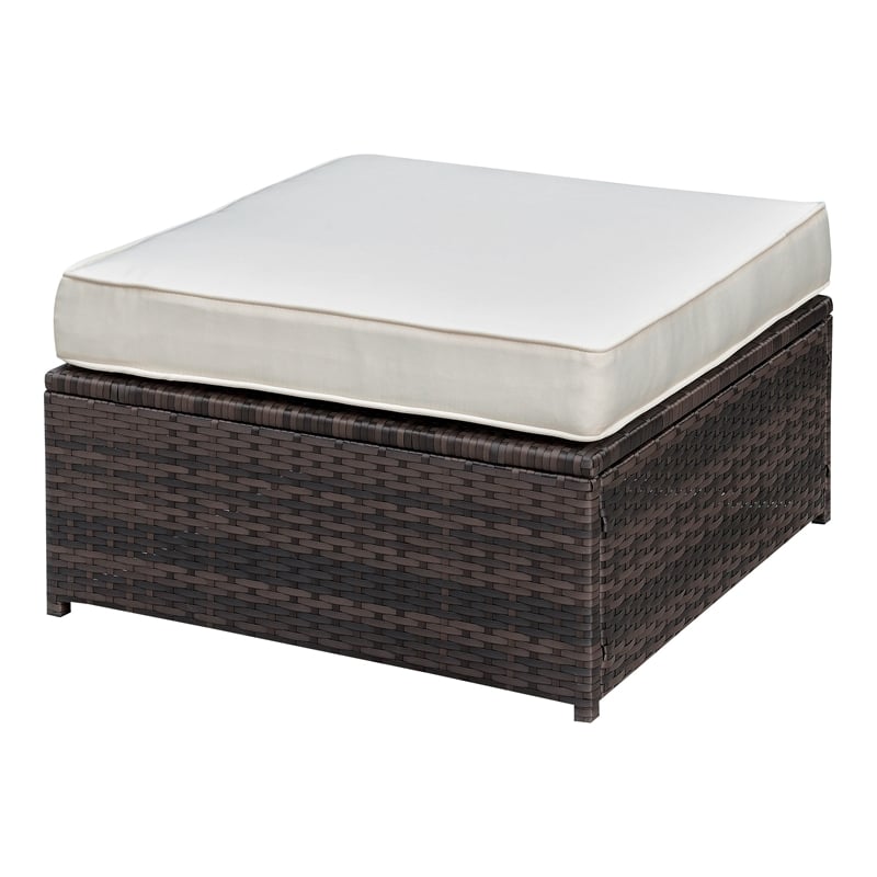 Furniture of America Daley Contemporary Brown Rattan Patio Sectional Set