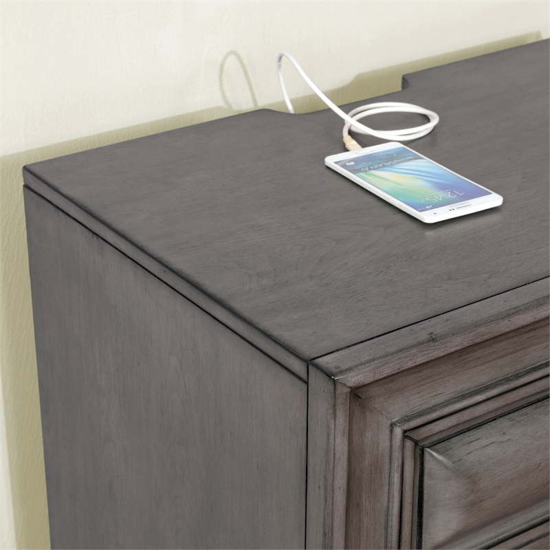Furniture of America Bradford Solid Wood 3-Drawer Nightstand in Gray