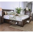 Furniture of America Bradford Wood California King Storage Bed in Brown Cherry