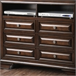 Furniture of America Bradford Solid Wood 6-Drawer TV Stand in Brown Cherry