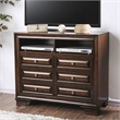 Furniture of America Bradford Solid Wood 6-Drawer TV Stand in Brown Cherry