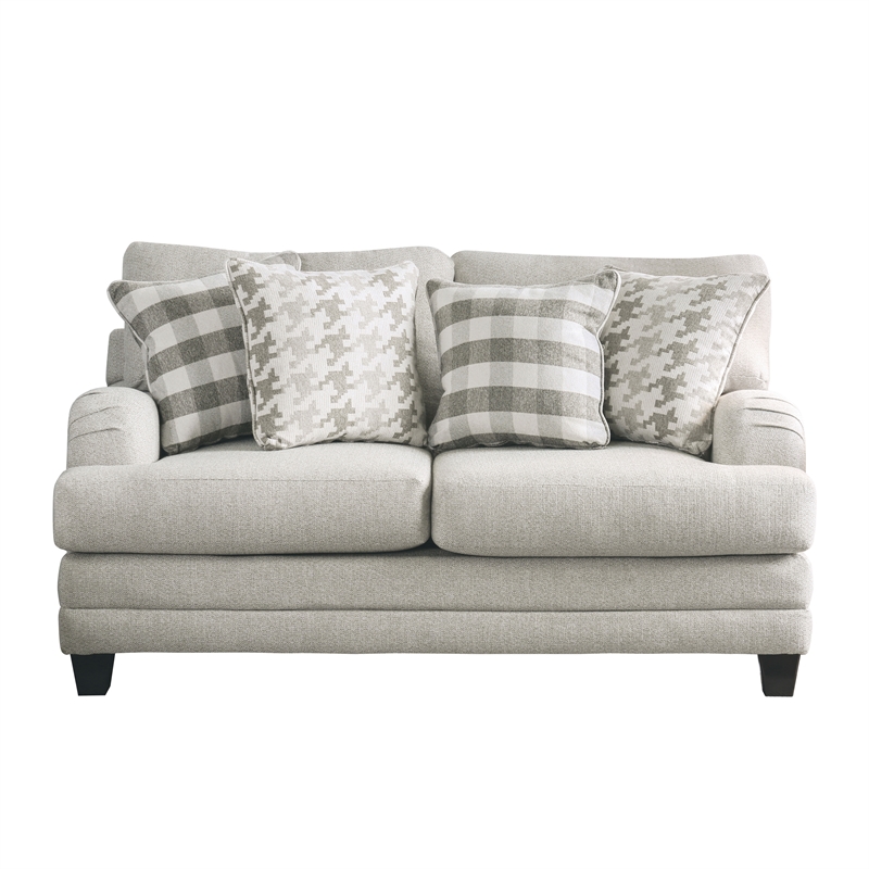 Furniture of America Verdugo Transitional Fabric 2-Piece Sofa Set in Light Gray