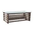 Furniture of America Merridin Transitional Solid Wood Coffee Table in Gray