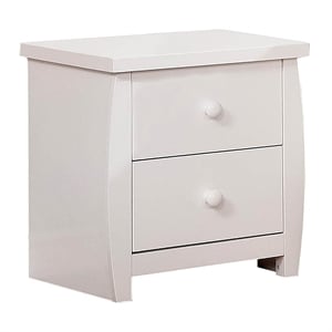 Furniture of America Devon Transitional Solid Wood 2-Drawer Nightstand in White