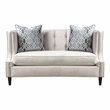Furniture of America Carrie Microfiber Nailhead Loveseat in Beige