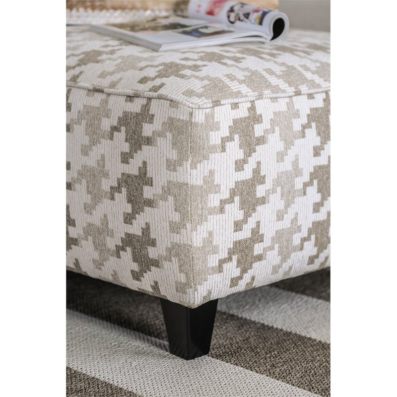 Furniture of America Verdugo Transitional Fabric Ottoman in Light Gray