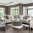 Furniture of America Barol Contemporary Chenille Corner Sectional in Ivory