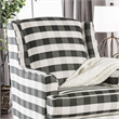 Furniture of America Barol Chenille Striped Accent Chair in Ivory and Black