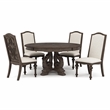 Furniture of America Clyde Wood 5-Piece Round Dining Table Set in Natural