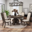 Furniture of America Clyde Wood 5-Piece Round Dining Table Set in Natural