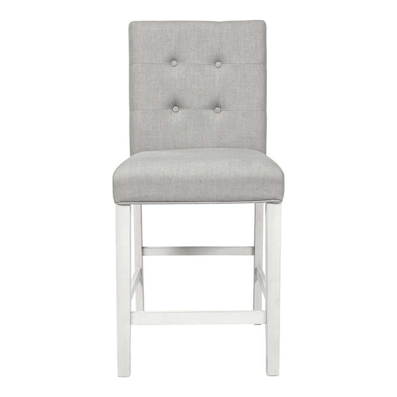 Furniture of America Ronan Antique White Fabric 25-Inch Counter Stool (Set of 2)
