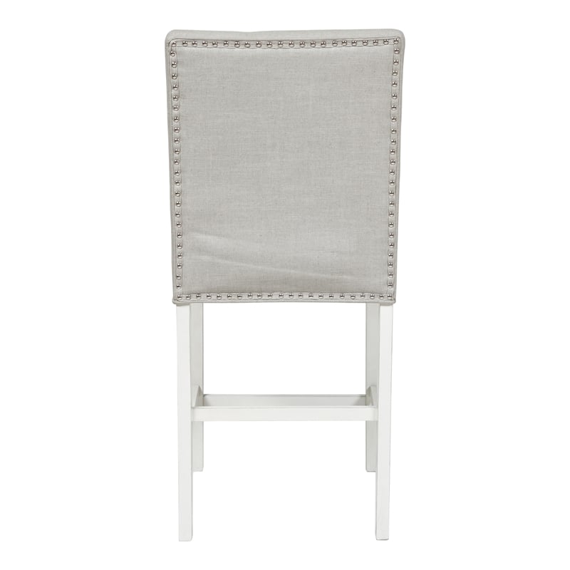 Furniture of America Ronan Antique White Fabric 25-Inch Counter Stool (Set of 2)