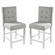 Furniture of America Ronan Antique White Fabric 25-Inch Counter Stool (Set of 2)