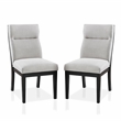 Furniture of America Andy Fabric Padded Dining Side Chair in Beige (Set of 2)