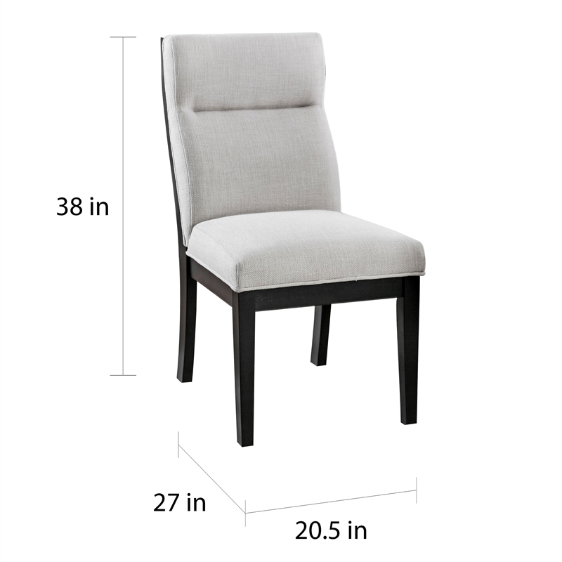 Furniture of America Andy Fabric Padded Dining Side Chair in Beige (Set of 2)