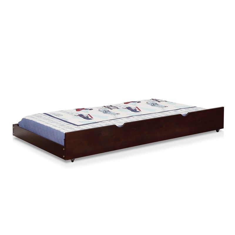 Furniture of America Barnes Transitional Wood Twin XL Trundle in Espresso
