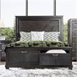 Furniture of America Reauso Solid Wood Storage Cal King Bed in Espresso
