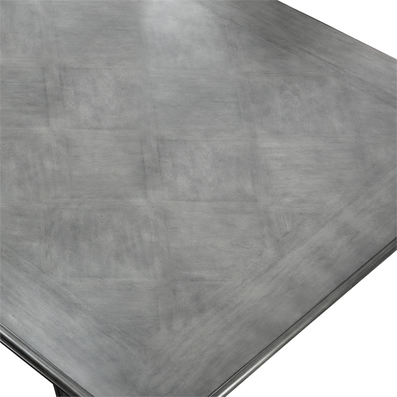 Furniture of America Alstroemeria Wood Extendable Dining Table in Gray