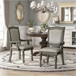 Furniture of America Alstroemeria Gray Faux Leather Dining Arm Chair (Set of 2)