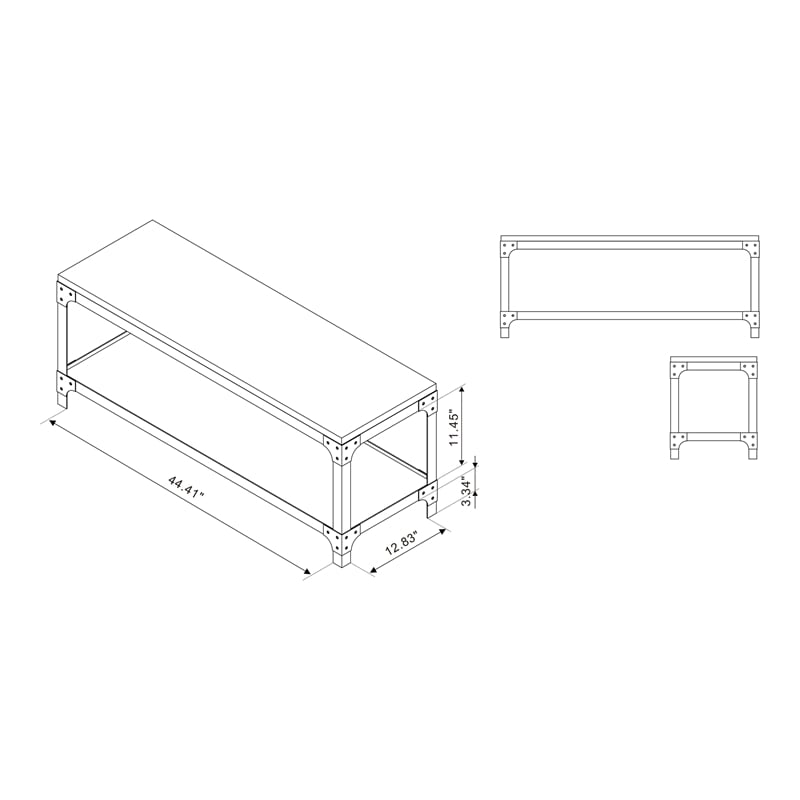 Furniture of America Herk Industrial Wood Multi Purpose Bench in Reclaimed Oak