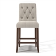 Furniture of America Landon Fabric Tufted Pub Chairs in Beige (Set of 2)