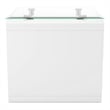 Furniture of America Velencia Glass Geometric End Table in Glossy White