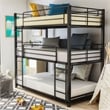Furniture of America Botany Metal Full Triple Bunk Bed in Sand Black