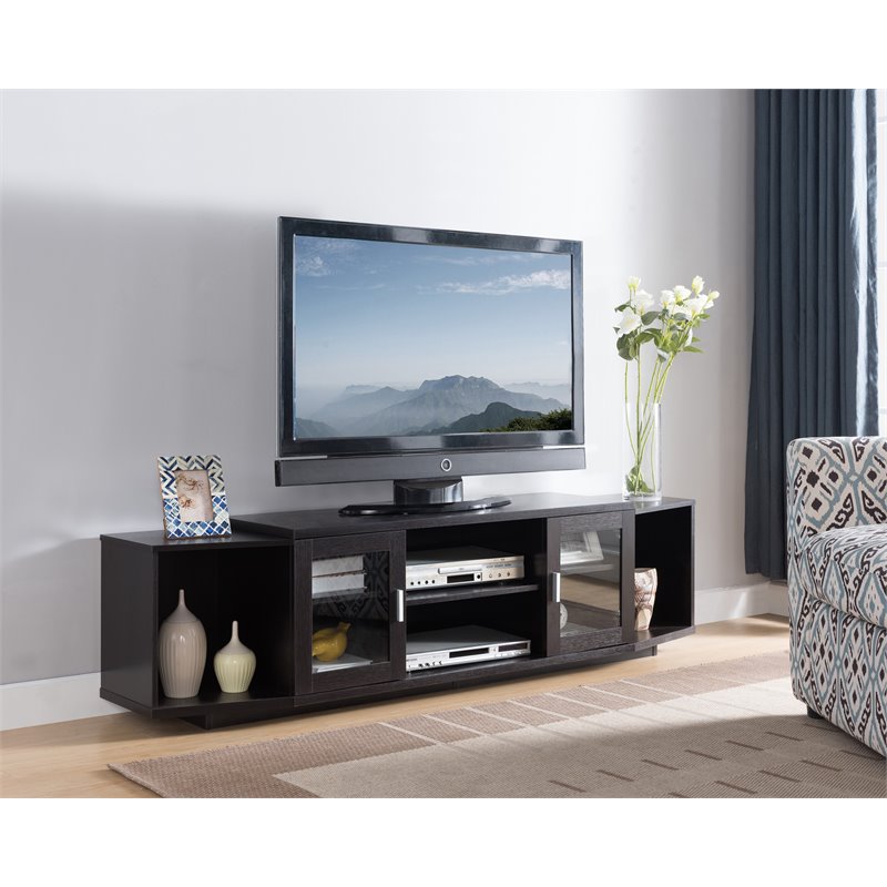 Furniture of America Vinnie Modern Wood 72-Inch TV Stand in Cappuccino