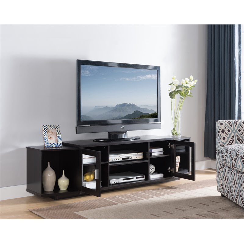Furniture of America Vinnie Modern Wood 72-Inch TV Stand in Cappuccino